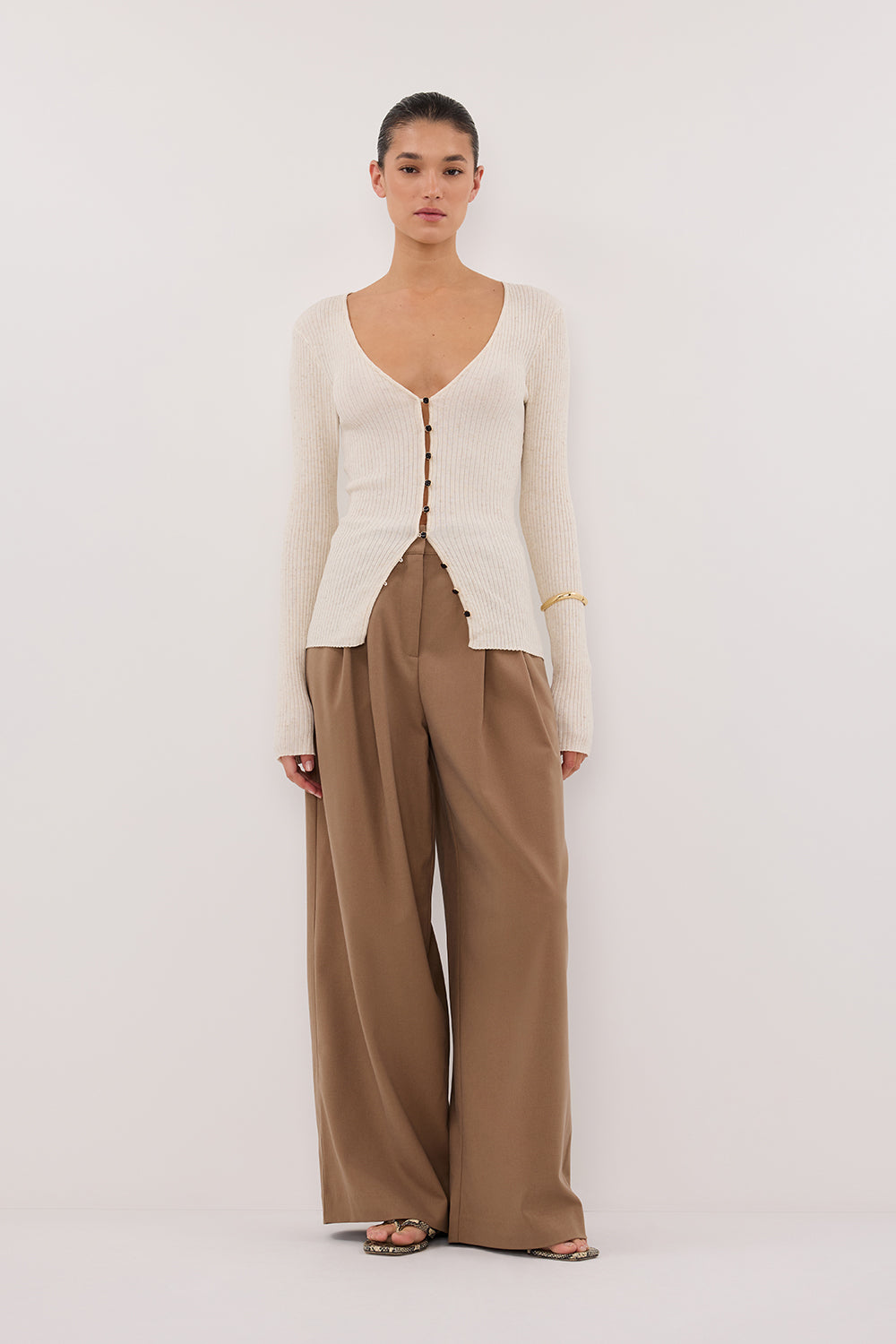 CELINA TAN PANT Clothing DISSH Boutiques 6 TAN 