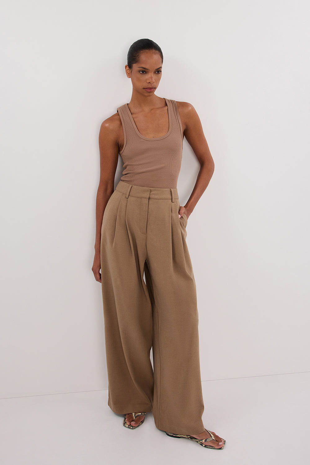 CELINA TAN PANT Clothing DISSH Boutiques 