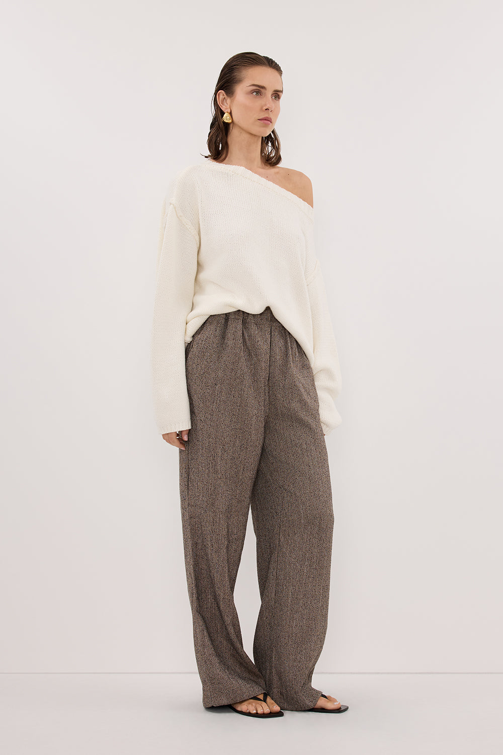 FRANKIE CHOC TWEED PANT Clothing DISSH Boutiques 