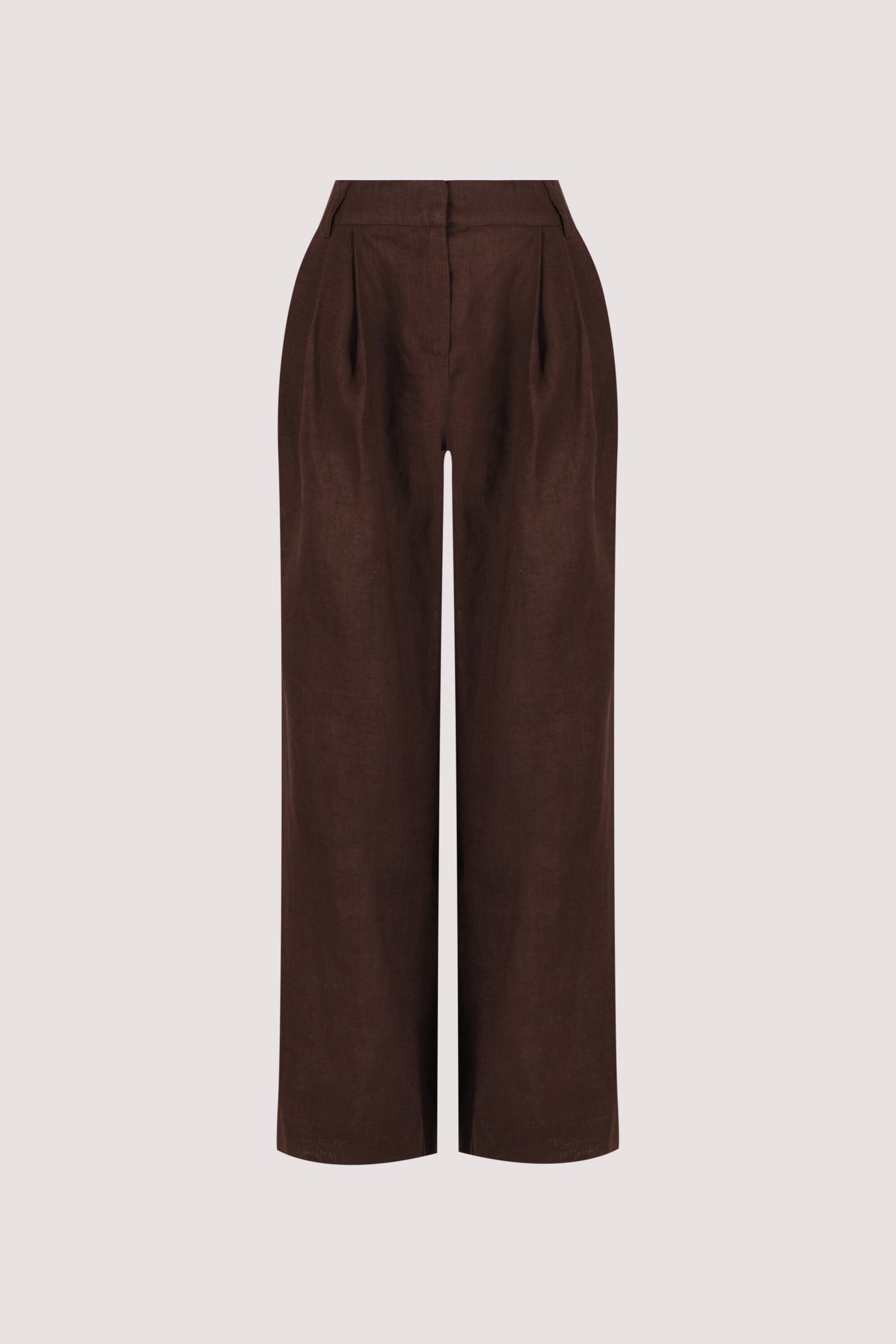 FRAN COCOA CHOC LINEN PANT Clothing DISSH Boutiques 