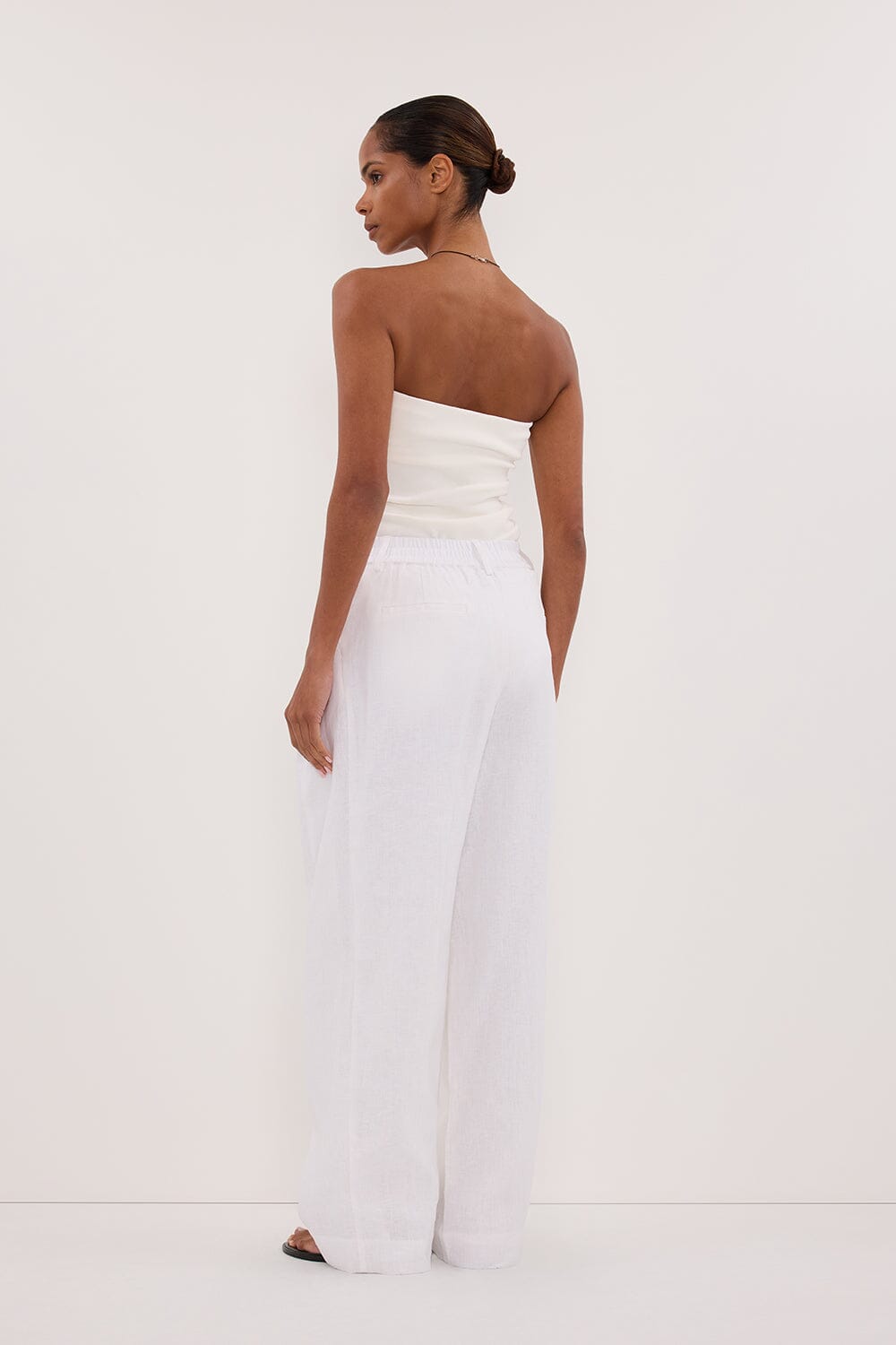 FRAN WHITE LINEN PANT Clothing DISSH Boutiques 