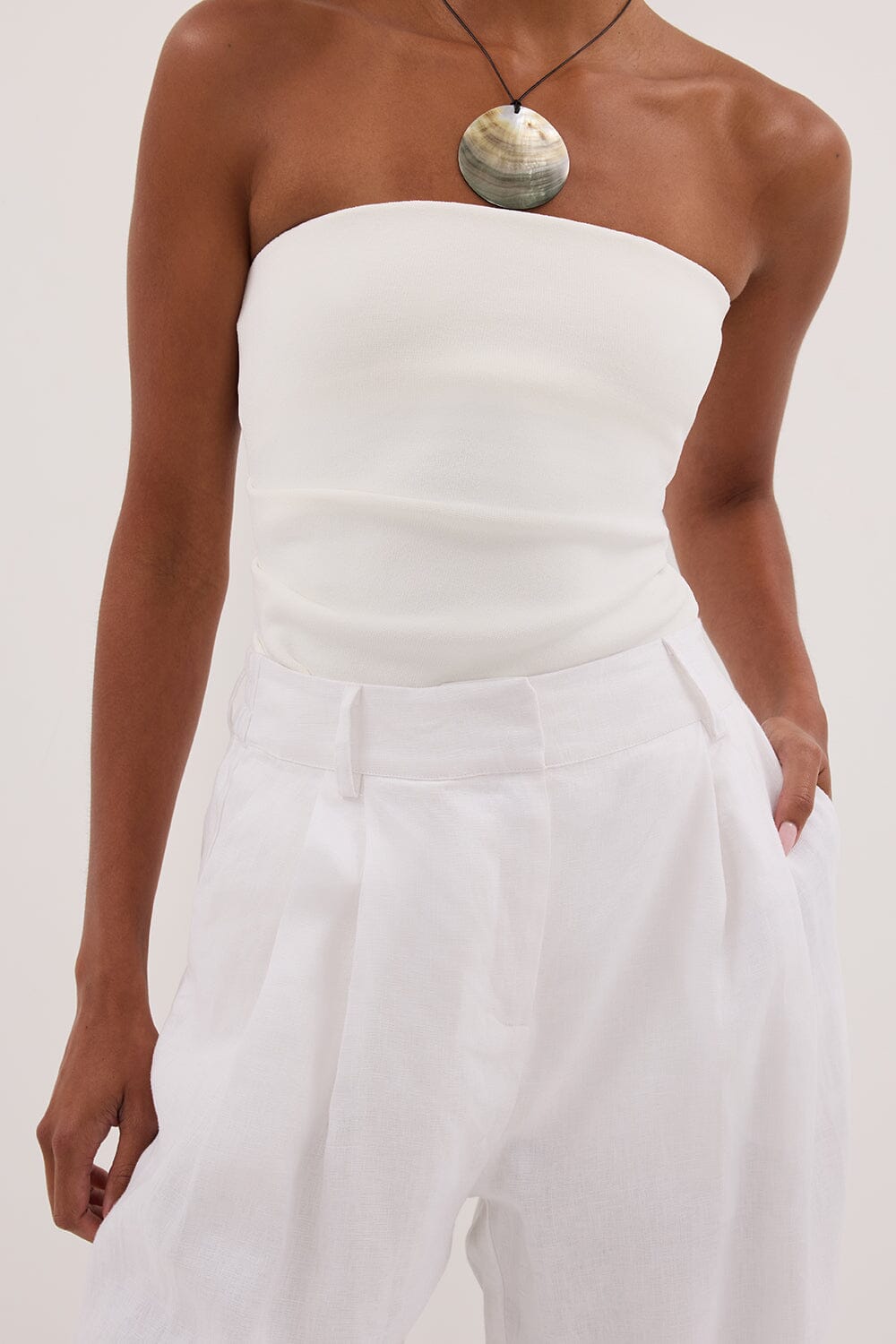 FRAN WHITE LINEN PANT Clothing DISSH Boutiques 