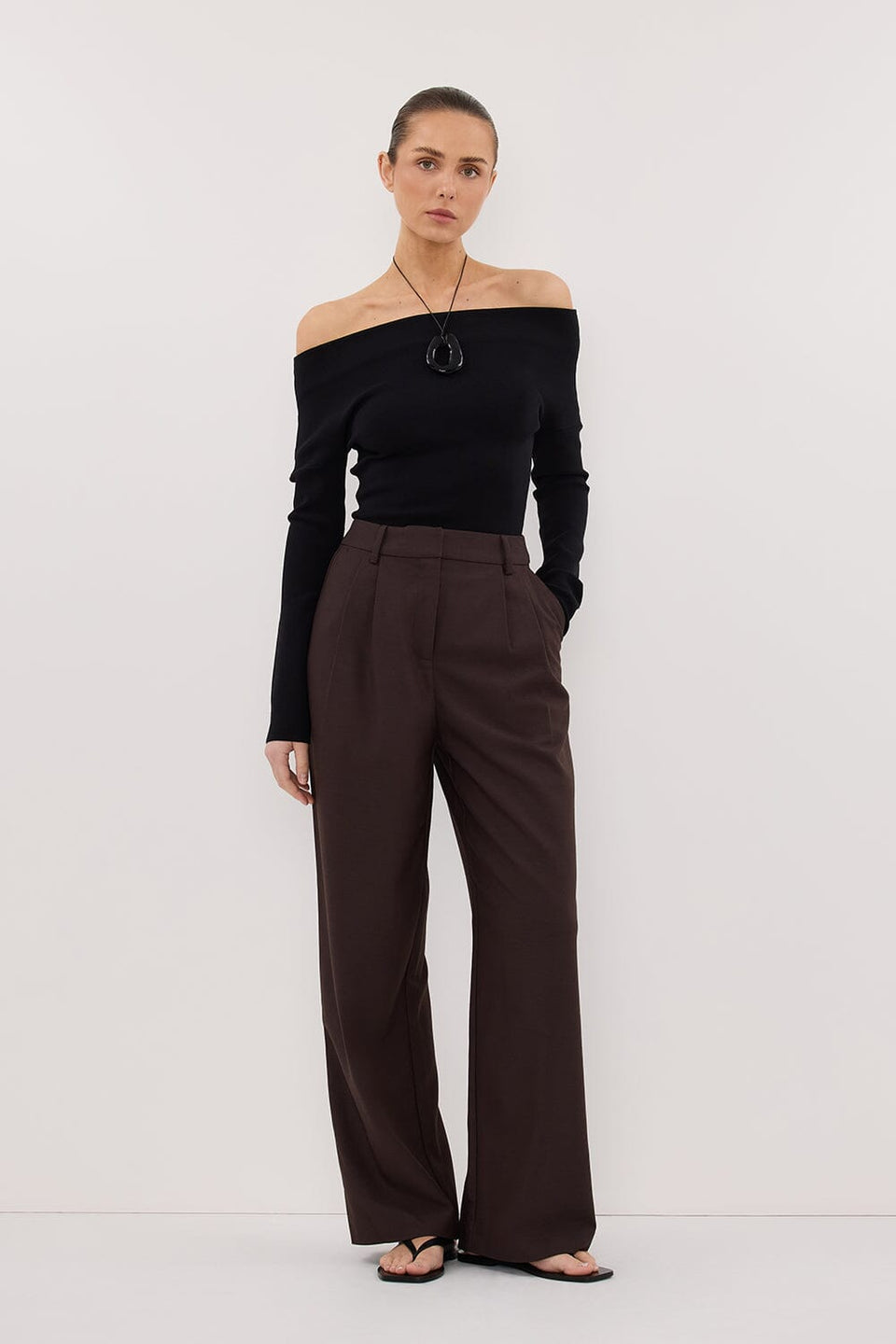 REMY ESPRESSO TAILORED PANT Clothing DISSH Boutiques 6 ESPRESSO 