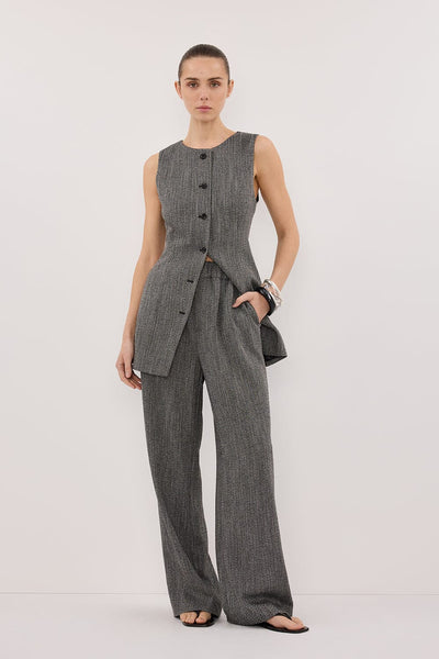 Stas wearing MANHATTAN CHARCOAL TWEED PANT