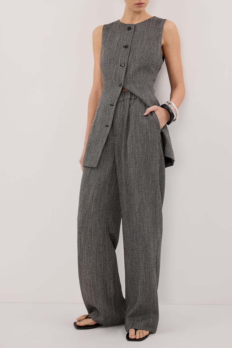 MANHATTAN CHARCOAL TWEED PANT Clothing DISSH Boutiques 