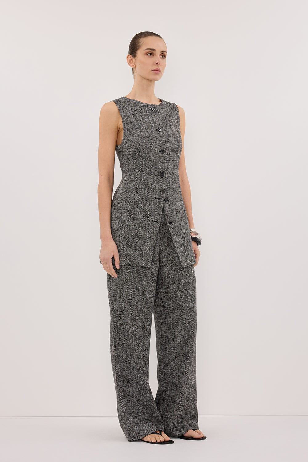 MANHATTAN CHARCOAL TWEED PANT Clothing DISSH Boutiques 