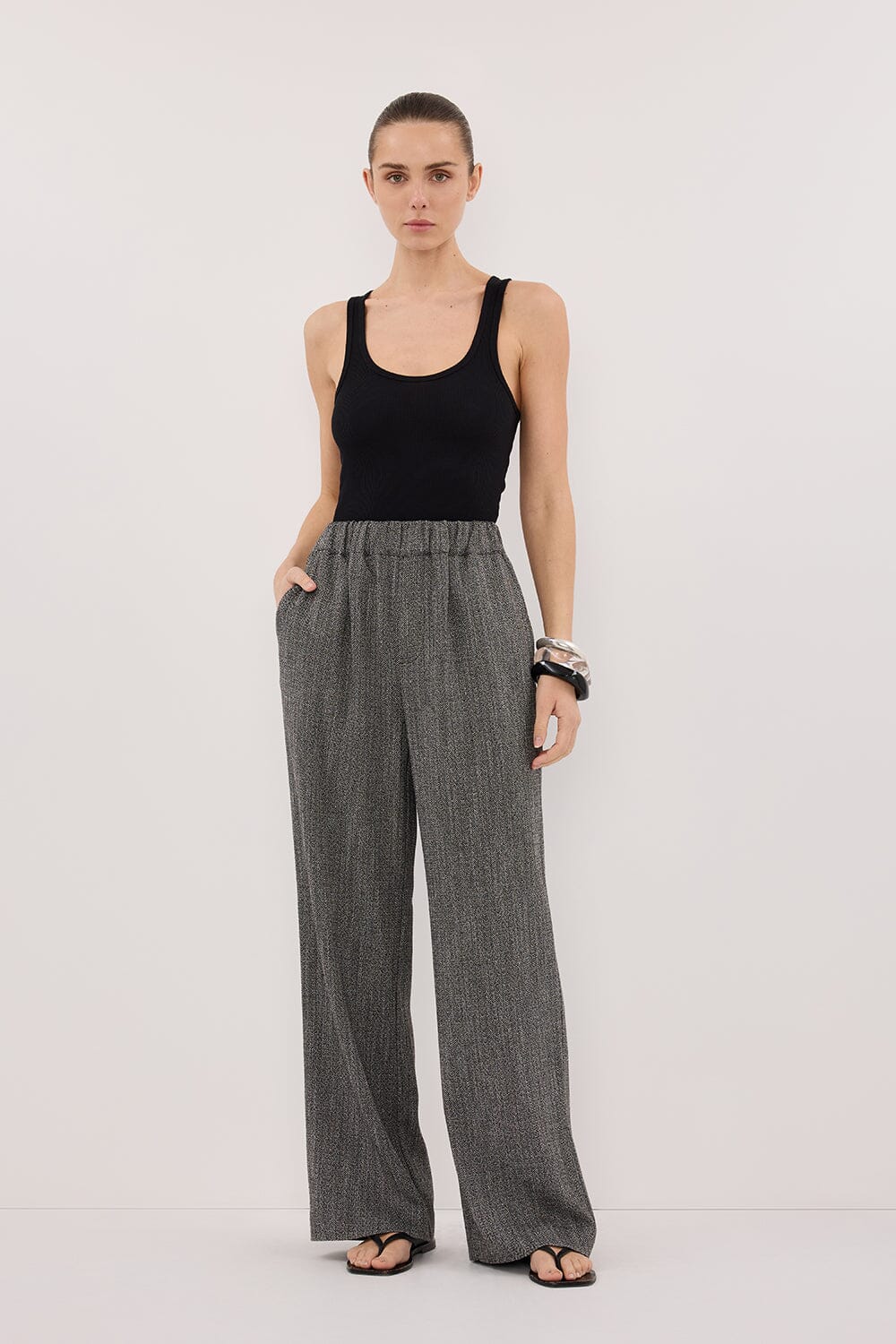 MANHATTAN CHARCOAL TWEED PANT Clothing DISSH Boutiques 