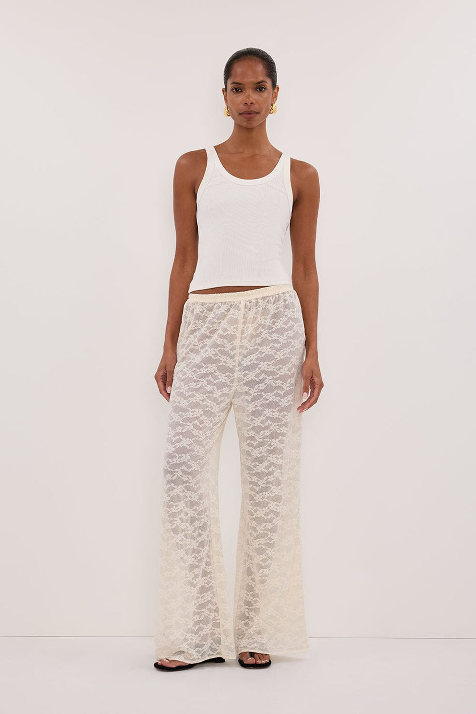 BELLE CREAM LACE PANT Clothing DISSH Boutiques 