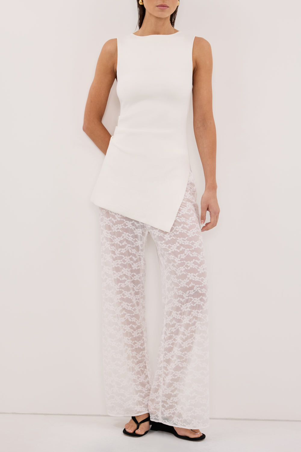 BELLE WHITE LACE PANT