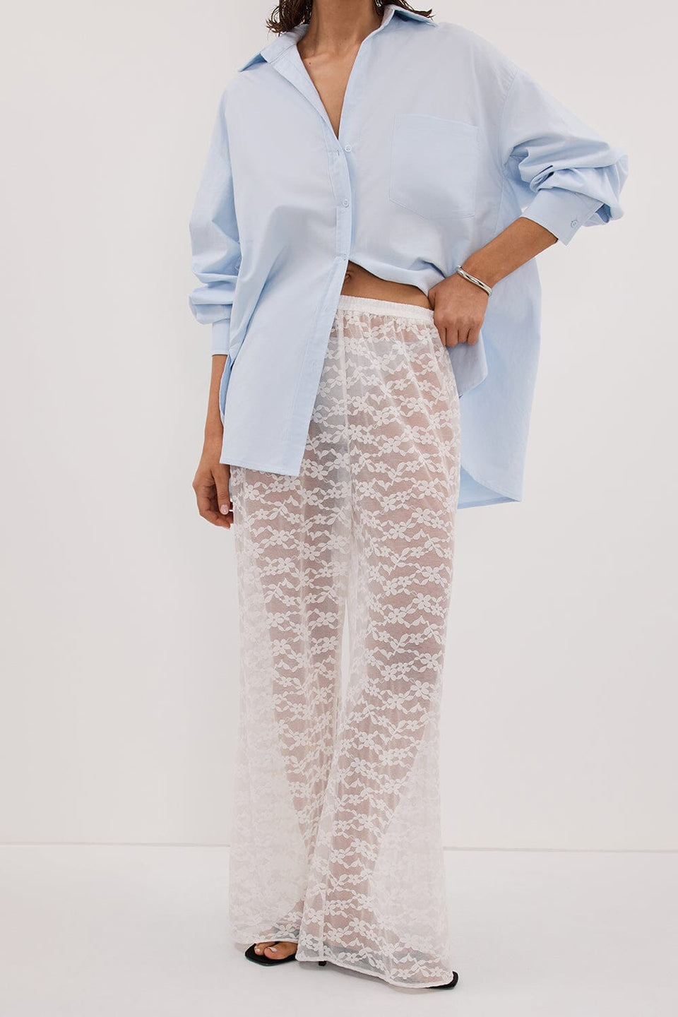 BELLE WHITE LACE PANT Clothing DISSH Boutiques 