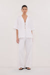 LELA WHITE LINEN PANT