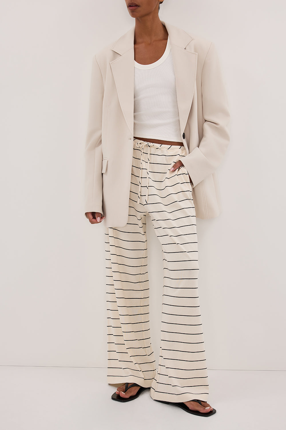 ESME OFF WHITE STRIPE PANT