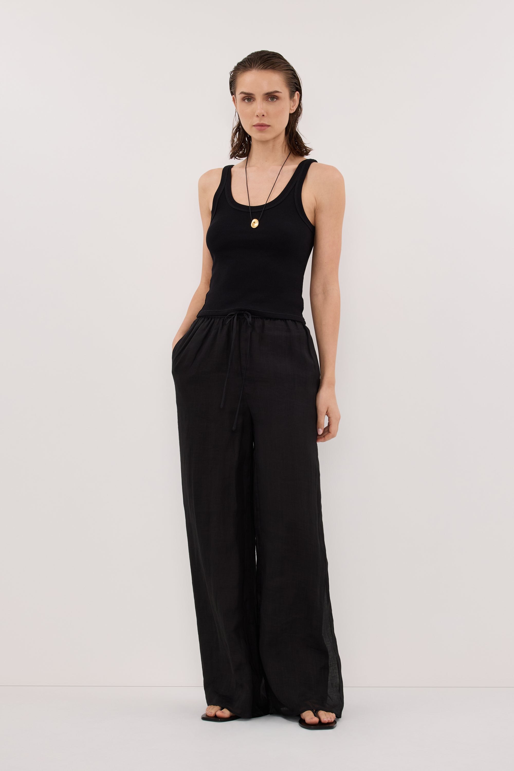 GINNY BLACK RAMIE PANT