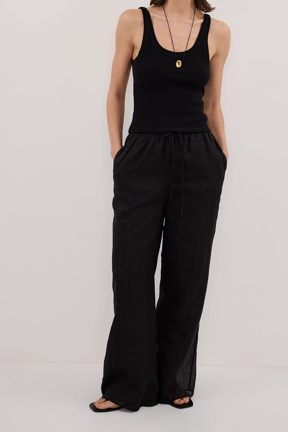 GINNY BLACK RAMIE PANT Clothing DISSH Boutiques 