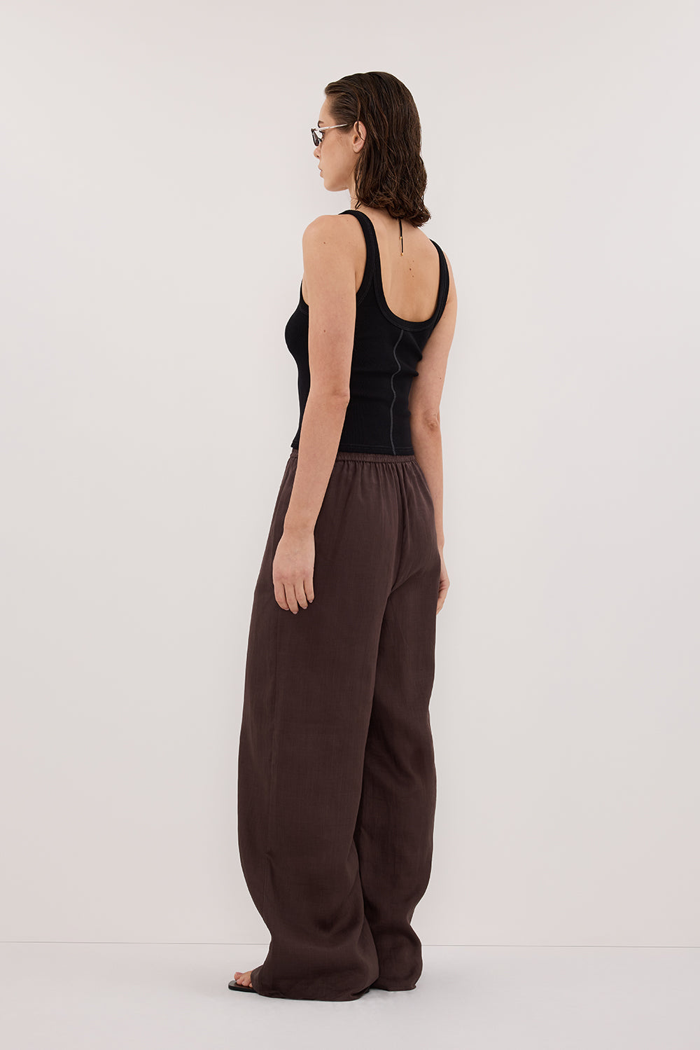 GINNY DARK CHOC RAMIE PANT Clothing DISSH Boutiques 