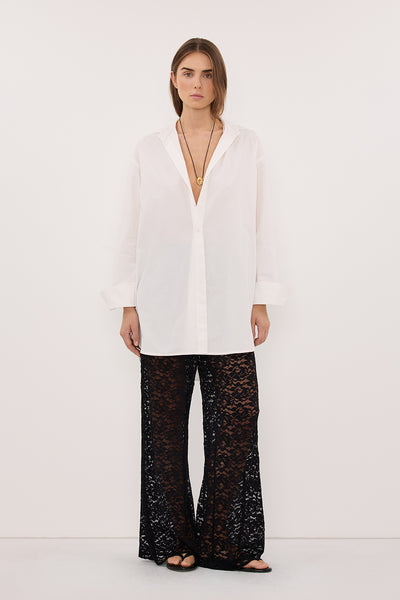 Stas wearing WILLA BLACK LACE PANT