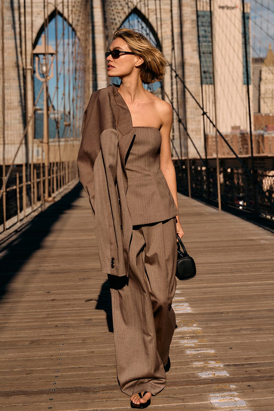 HAILEY CHOC STRIPE RELAXED PANT Clothing DISSH Boutiques 4 CHOCOLATE 