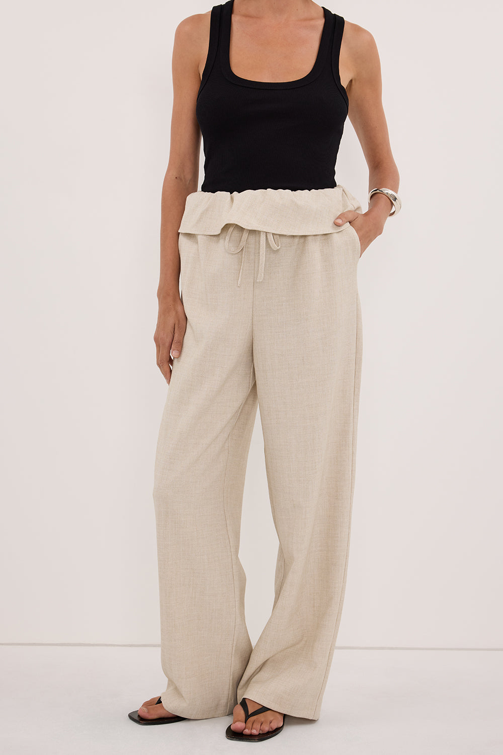 CYRUS NATURAL MARLE FISHERMAN PANT