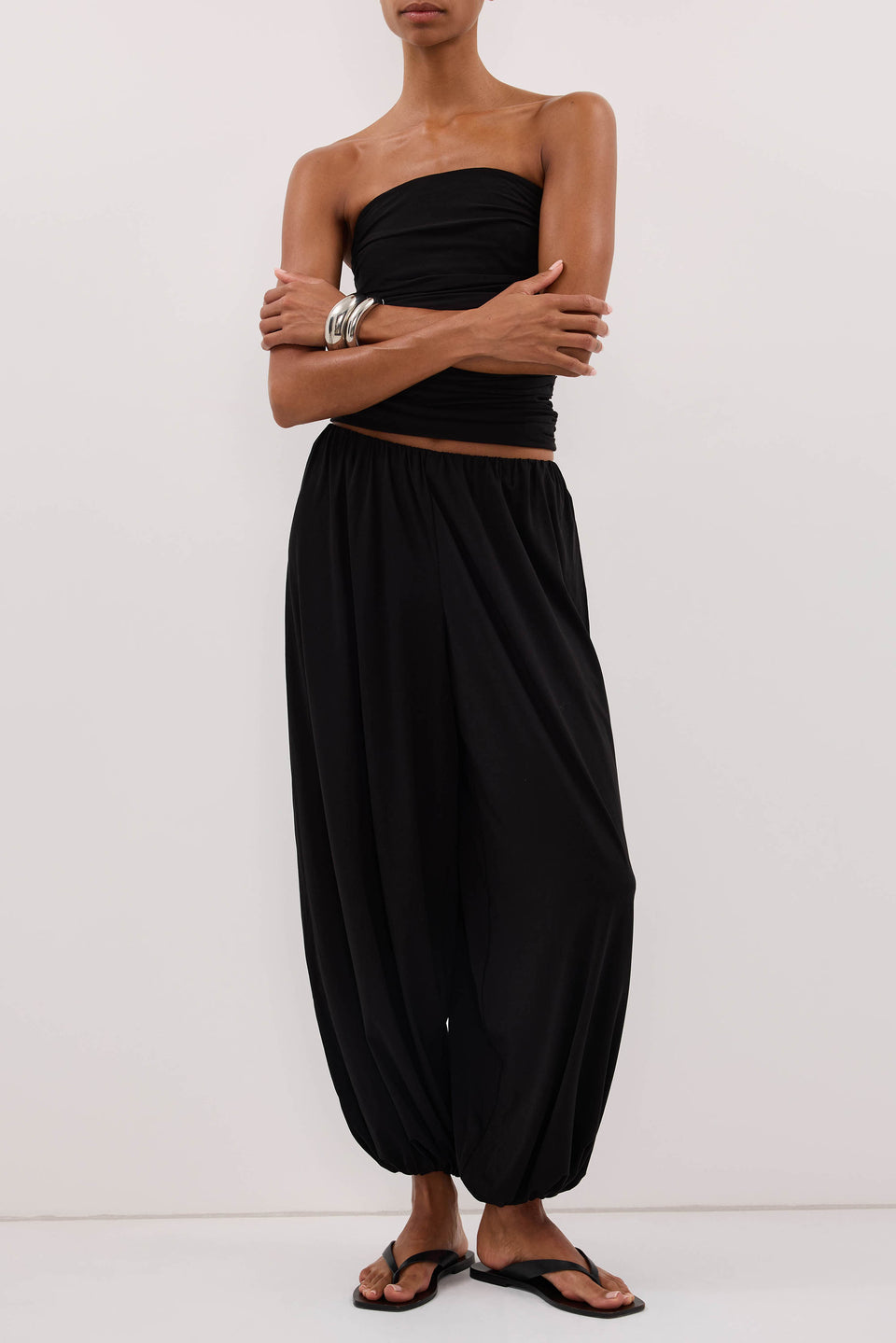 SHARI BLACK MODAL BALLOON PANT