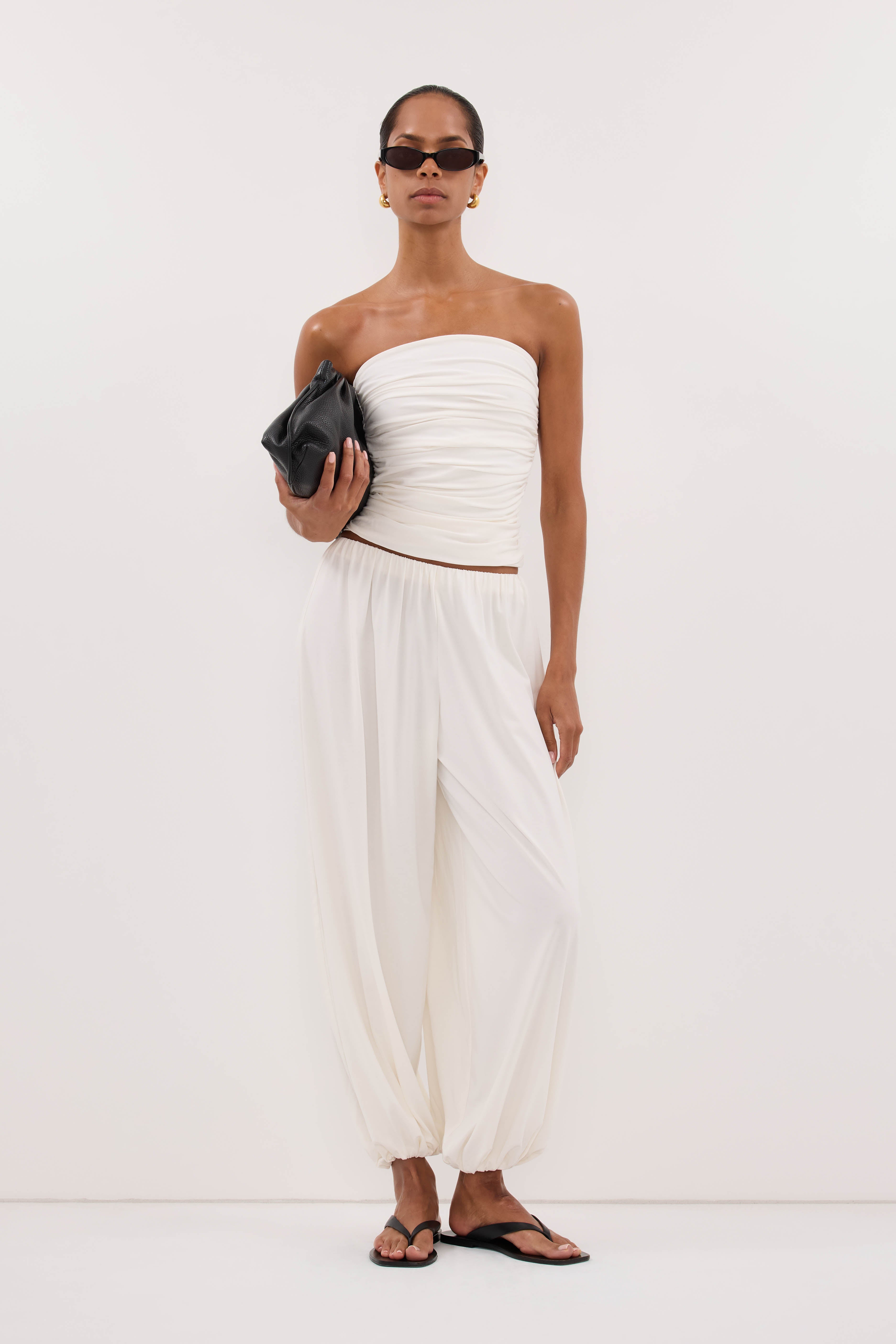 SHARI OFF WHITE MODAL BALLOON PANT