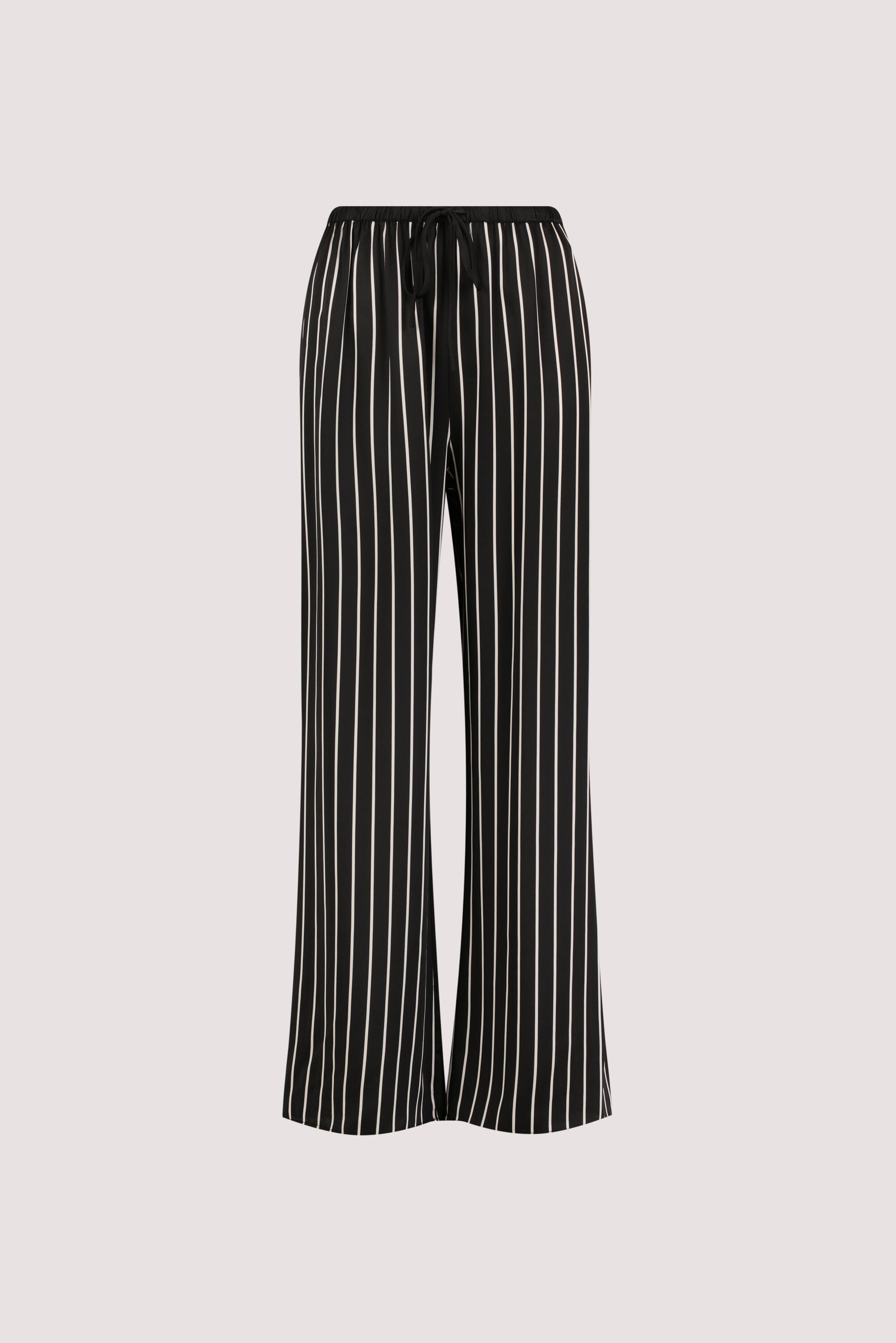 ADRIENNE BLACK STRIPE SILK PANT
