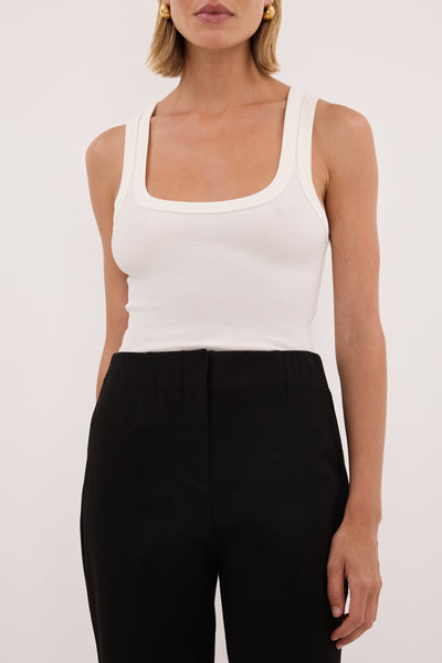 Joanna wearing DEMI BLACK 7/8 CAPRI PANT