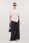 PARKER DARK GREY TAILORED WIDE LEG PANT