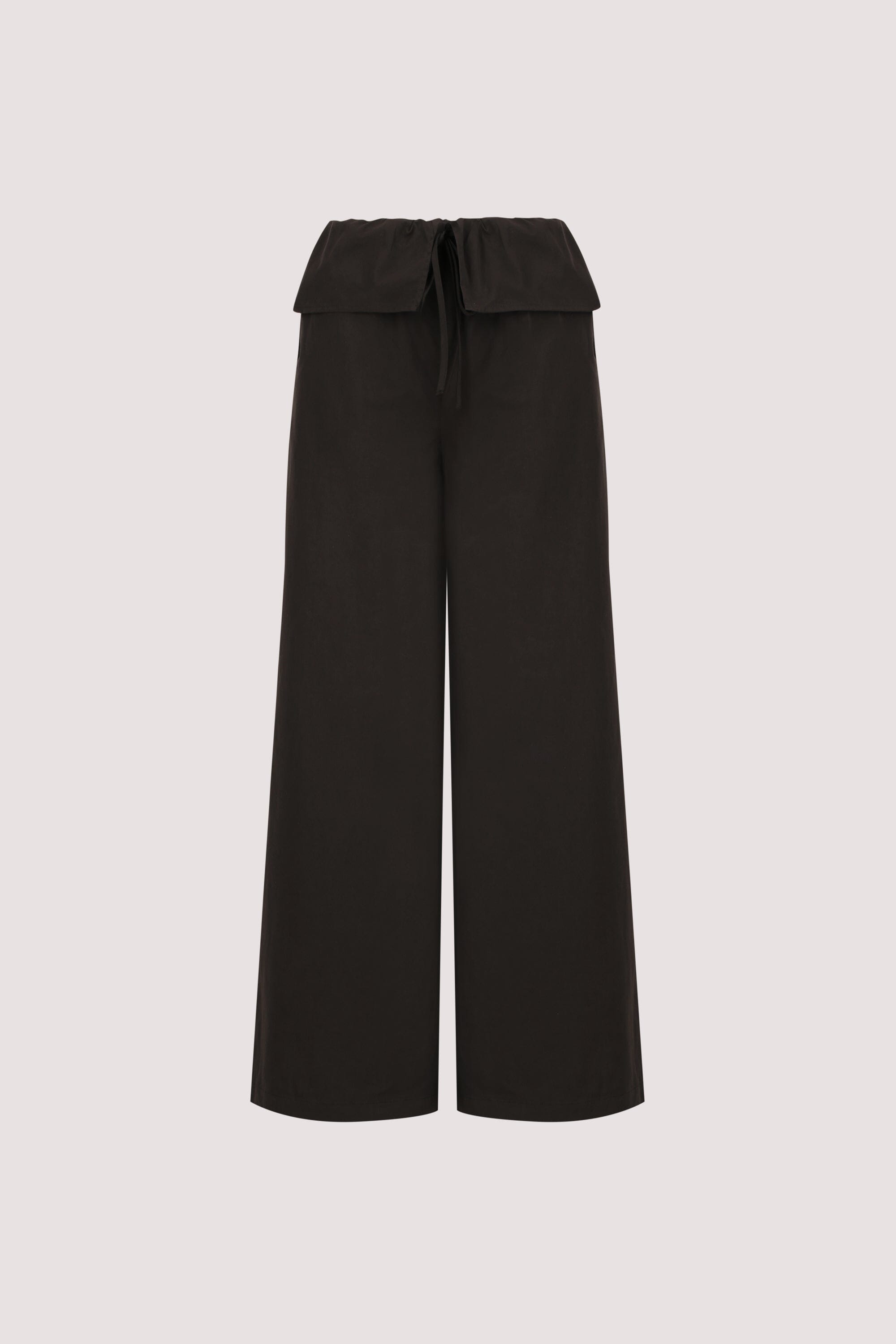 BENTLEE BLACK COTTON FISHERMAN PANT