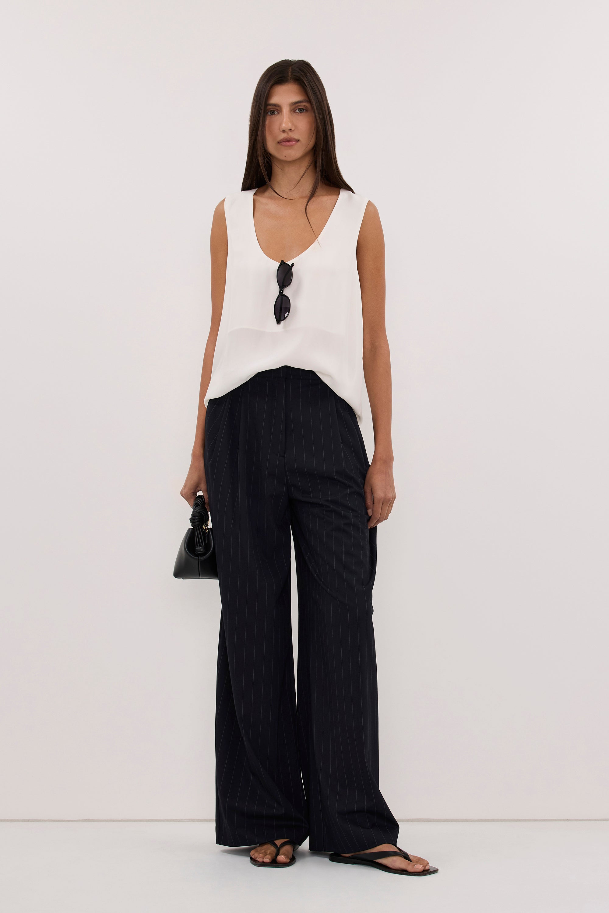 SIAN INK STRIPE TAILORED WIDE PANT