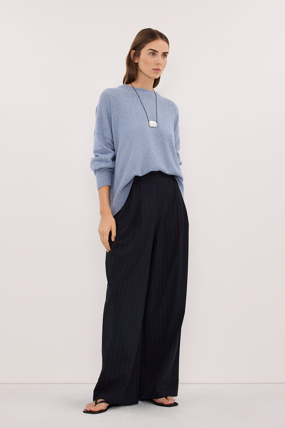 SIAN INK STRIPE TAILORED WIDE PANT