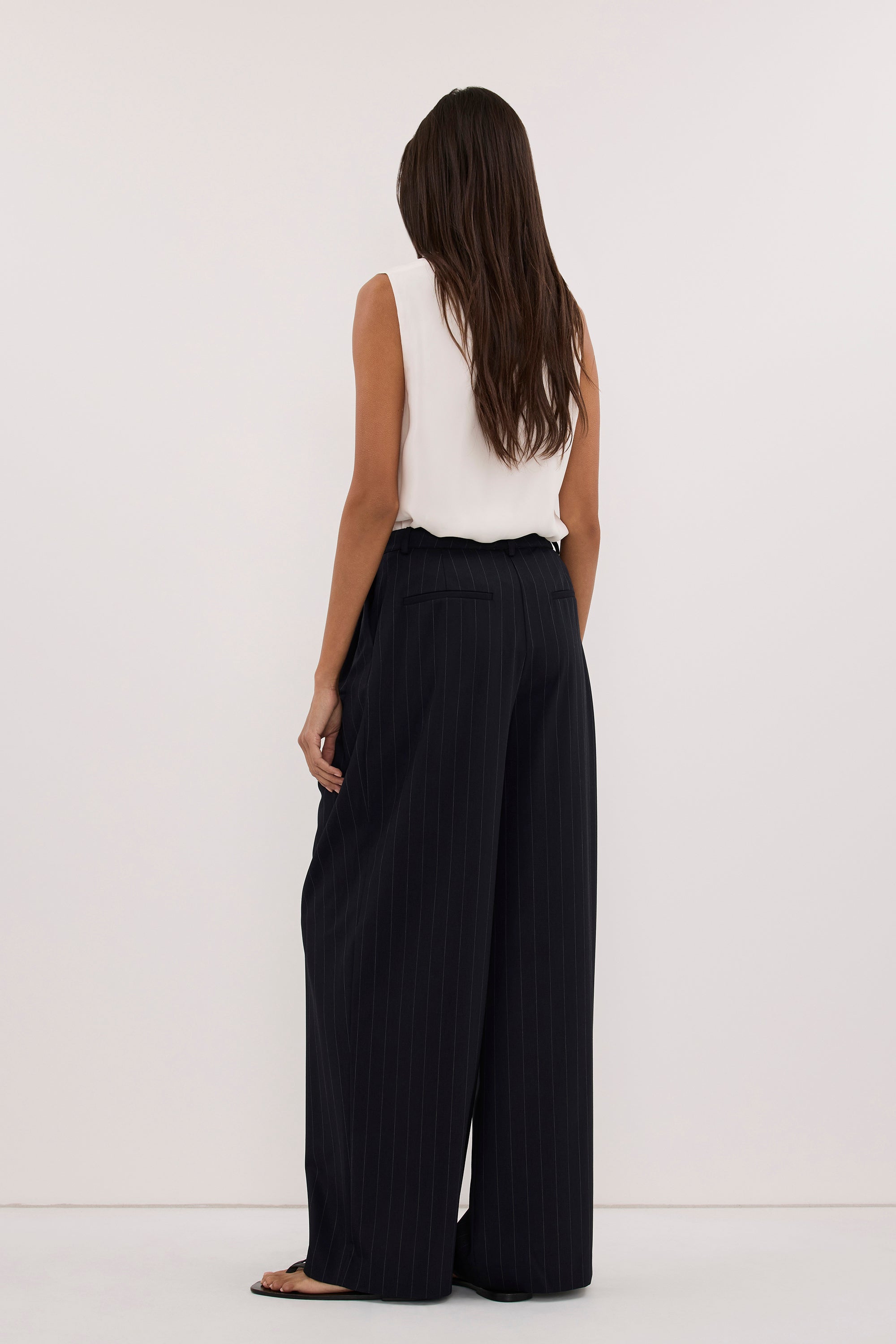 SIAN INK STRIPE TAILORED WIDE PANT