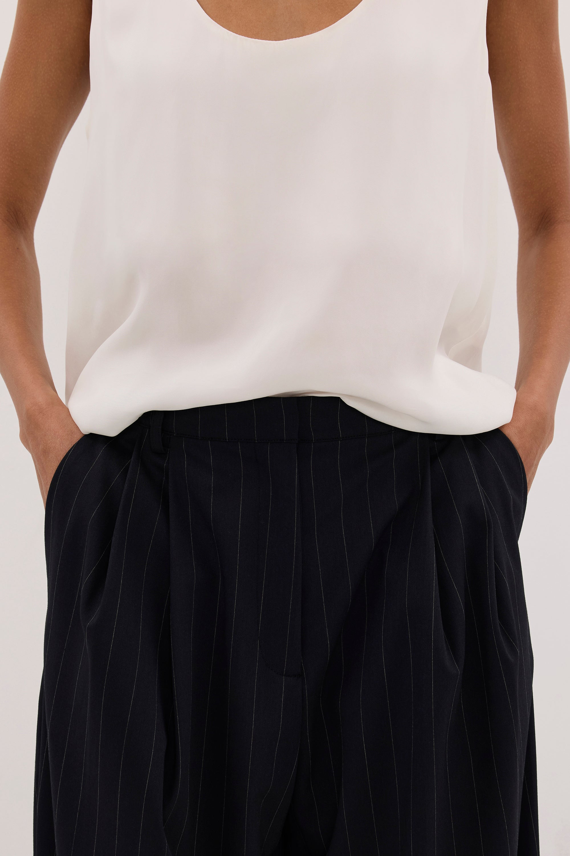 SIAN INK STRIPE TAILORED WIDE PANT