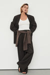 SIAN PEAT CHOC TAILORED WIDE PANT