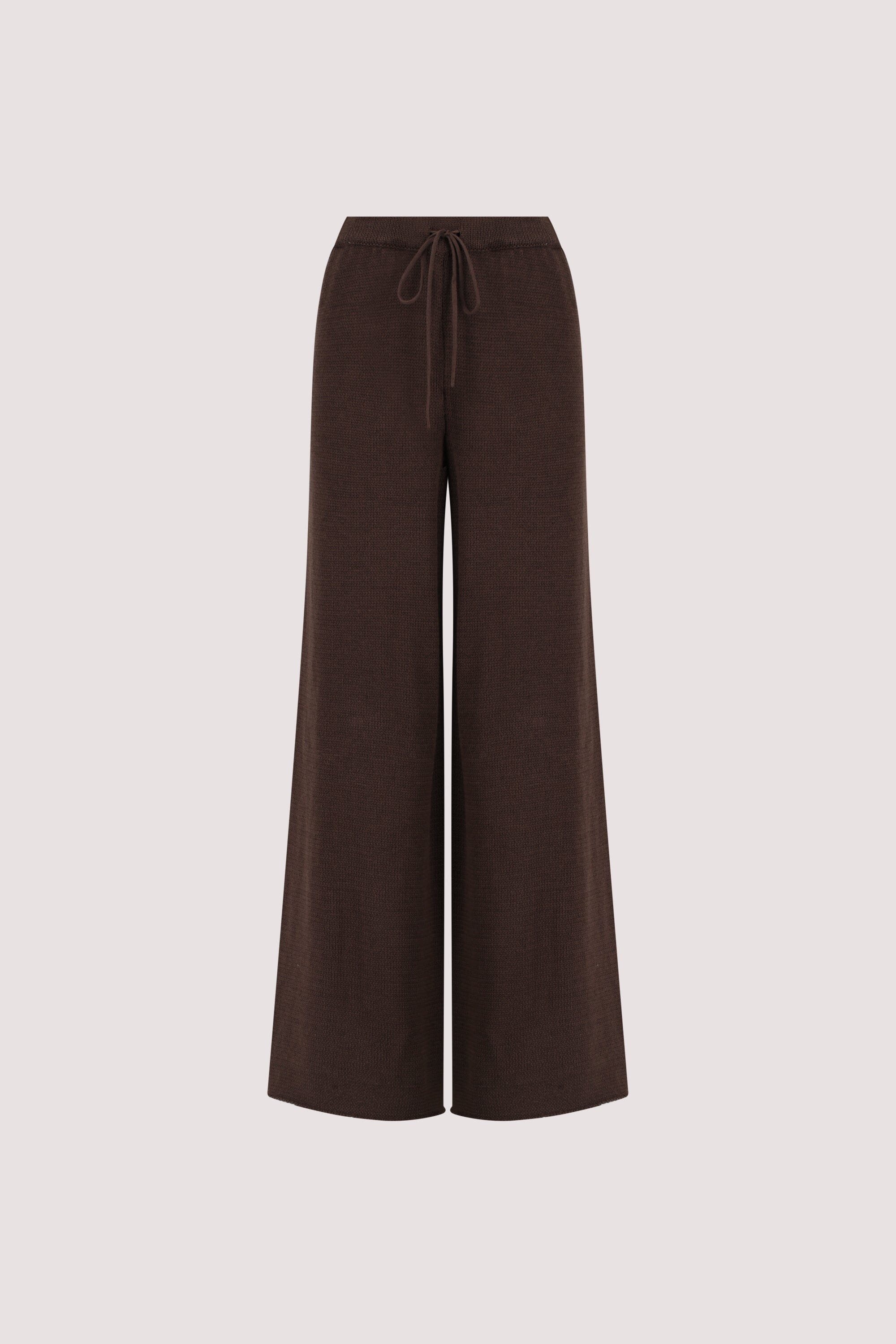 ORIA BURNT CHOC COTTON KNIT PANT