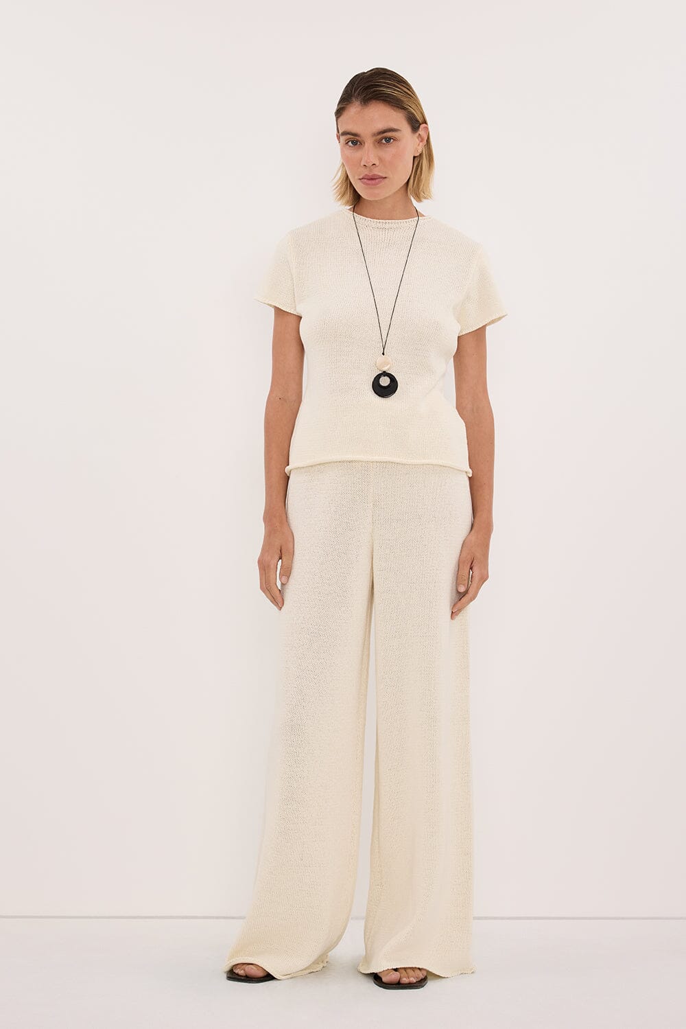 ORIA NATURAL COTTON KNIT PANT Clothing DISSH Boutiques 