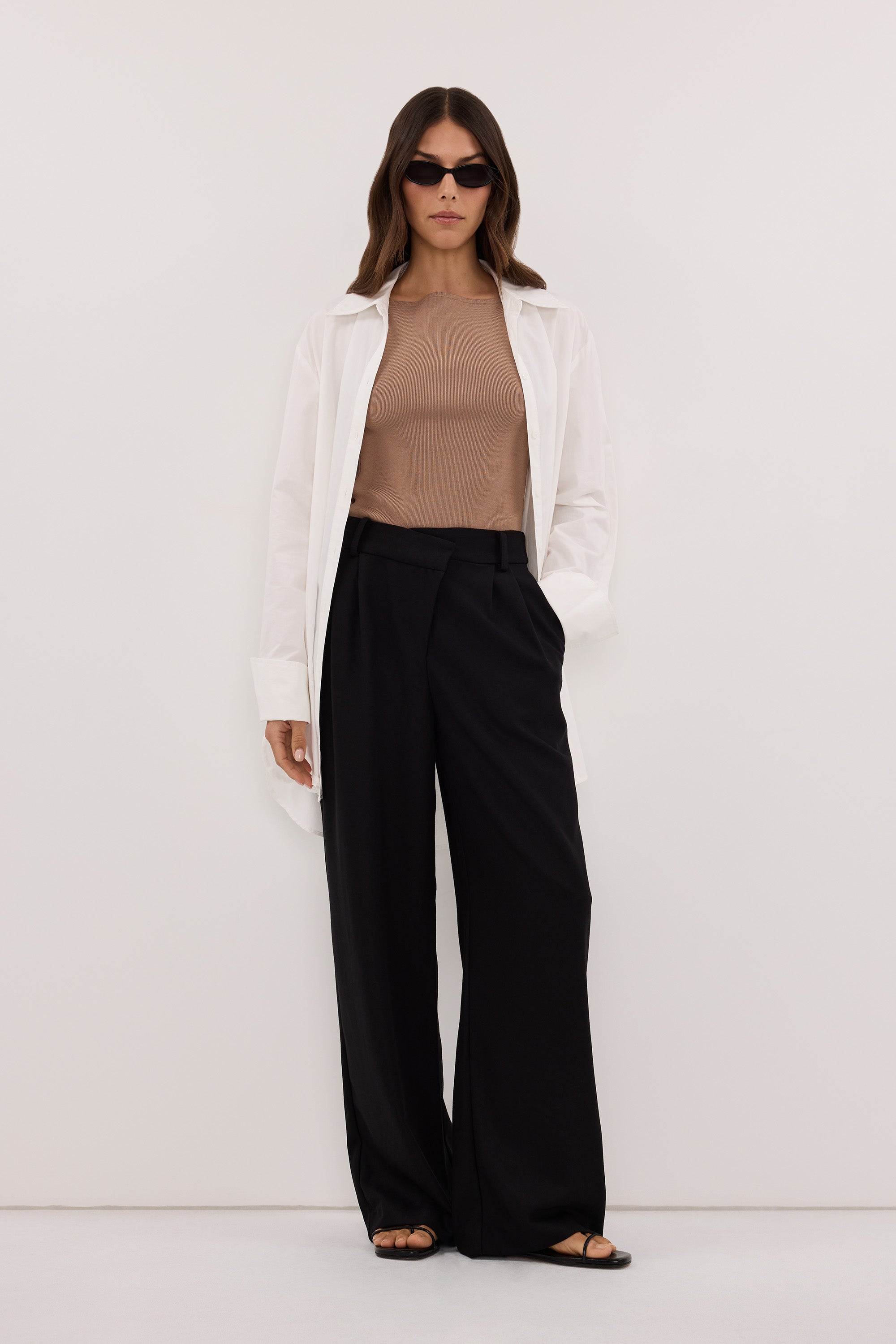 VIDA BLACK ASYM WAISTBAND PANT