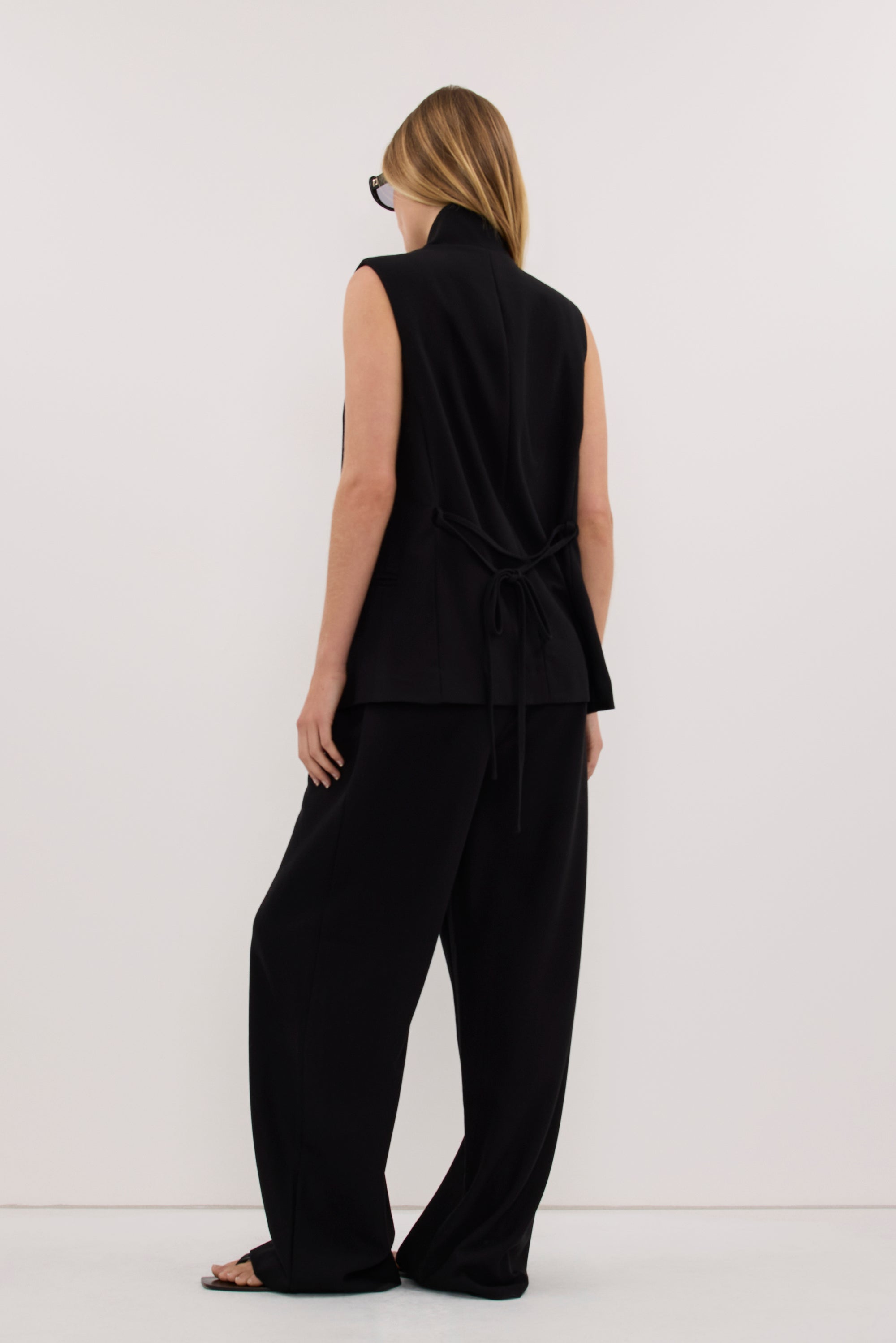 VIDA BLACK ASYM WAISTBAND PANT
