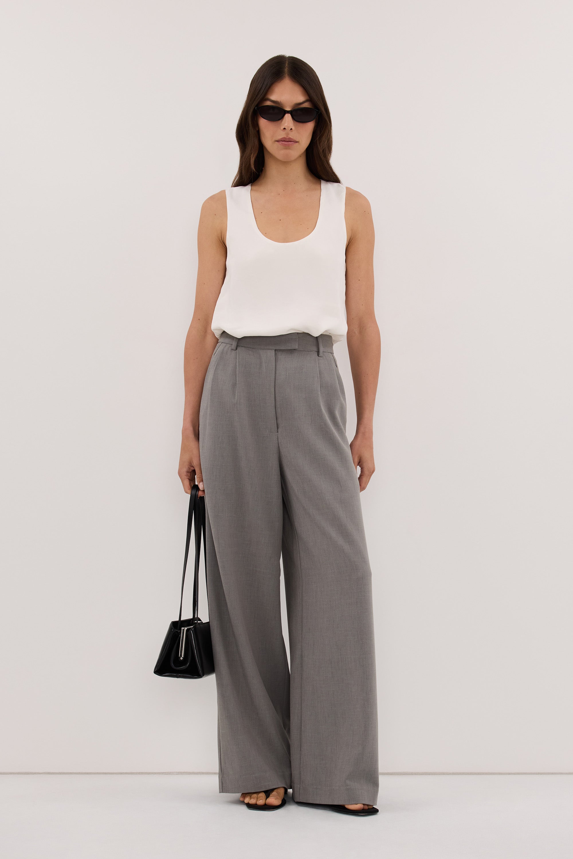 KENDALL STEEL GREY WIDE LEG PANT