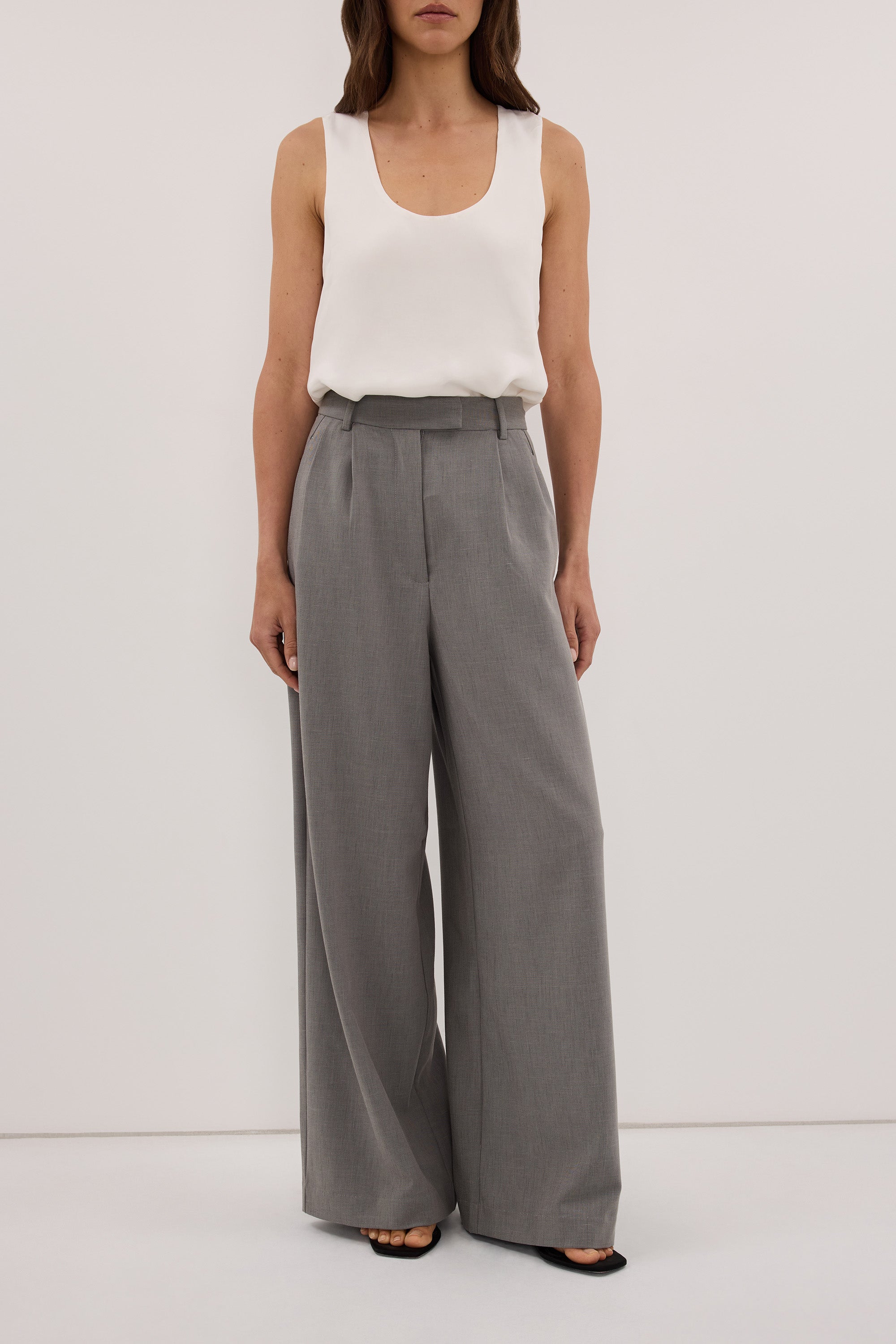 KENDALL STEEL GREY WIDE LEG PANT