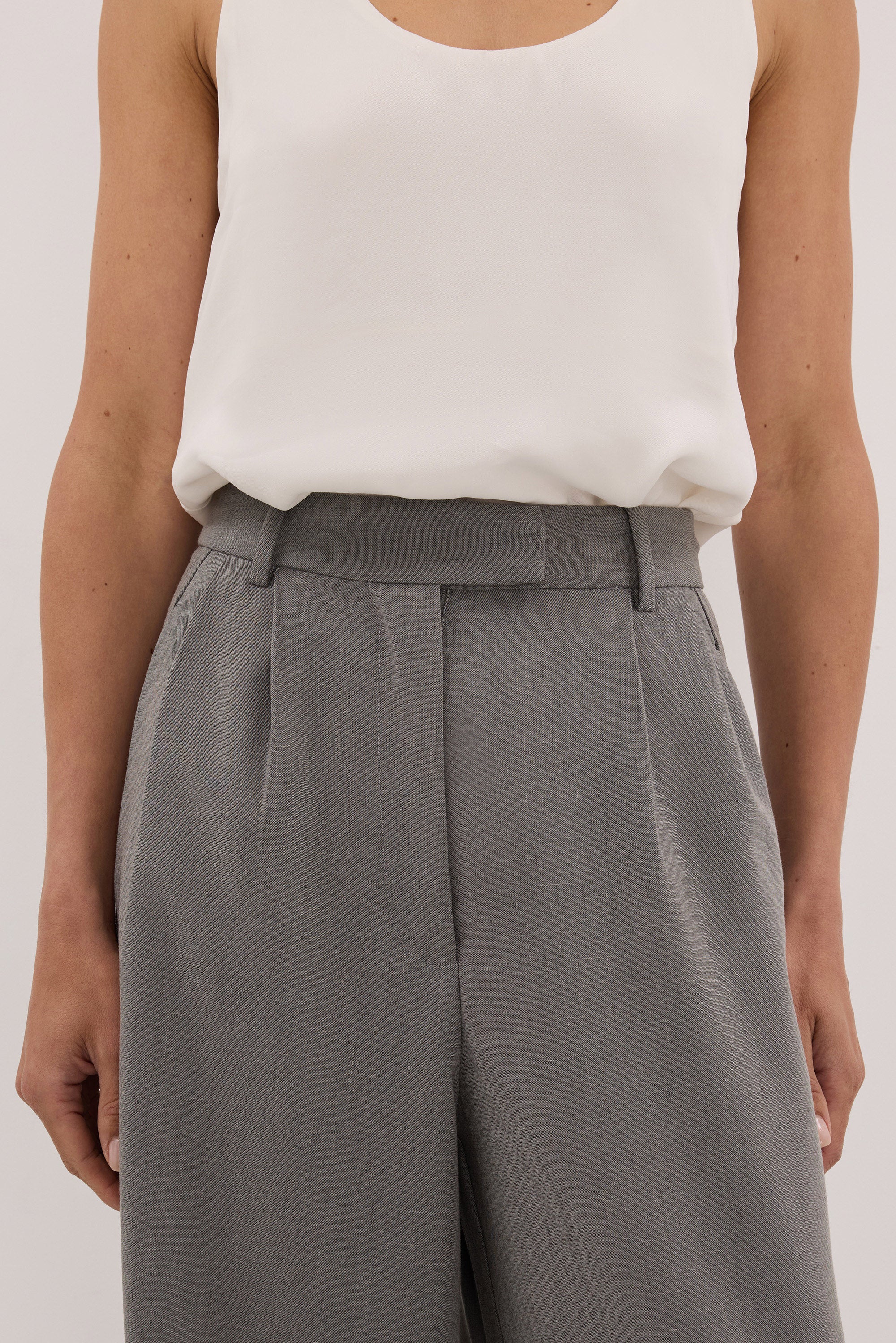 KENDALL STEEL GREY WIDE LEG PANT