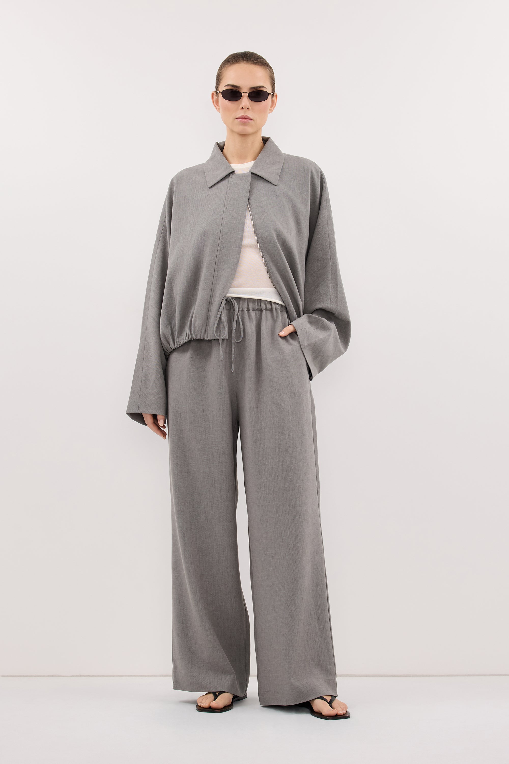KENDALL STEEL GREY DRAWSTRING PANT