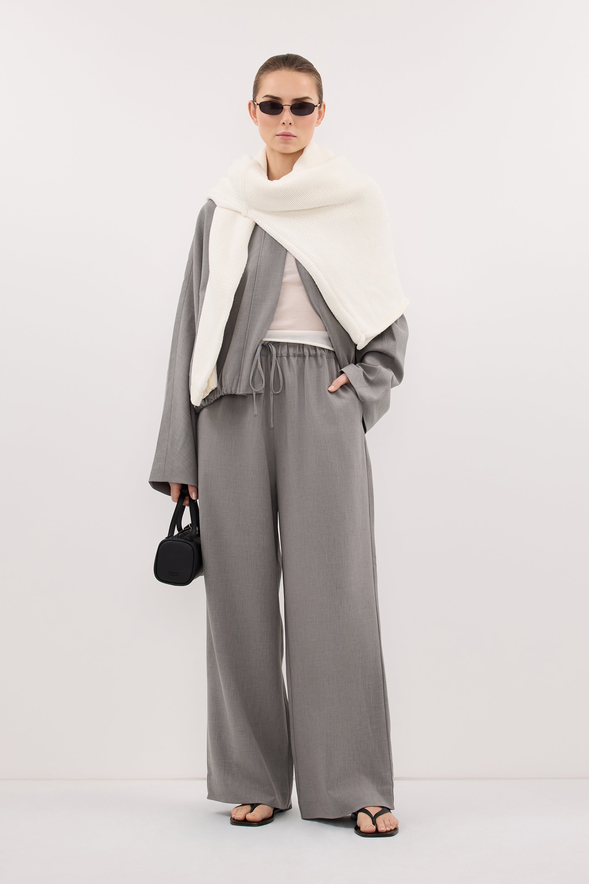 KENDALL STEEL GREY DRAWSTRING PANT