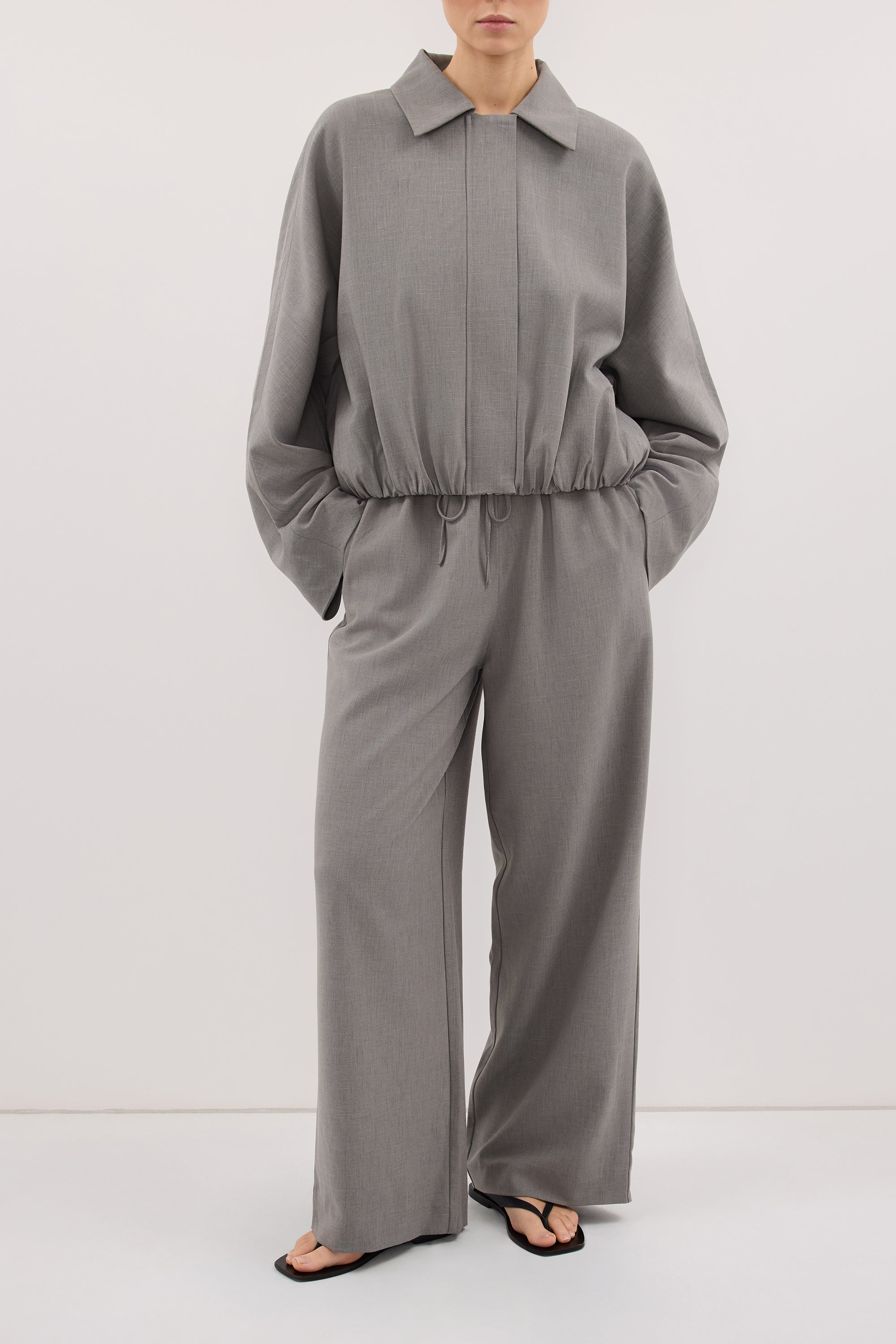 KENDALL STEEL GREY DRAWSTRING PANT