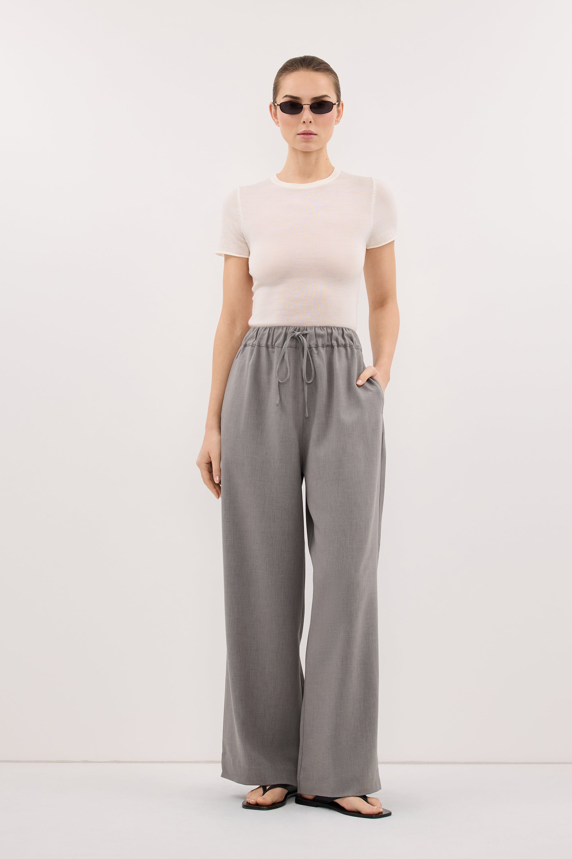 KENDALL STEEL GREY DRAWSTRING PANT