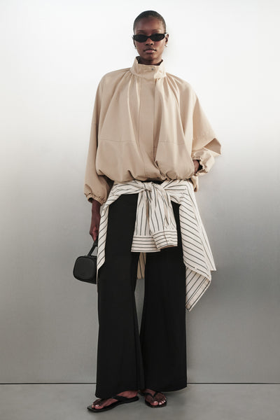 Ayen wearing VIANNA BLACK ELASTICATED DRAWSTRING PANT