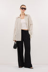 VIANNA BLACK ELASTICATED DRAWSTRING PANT