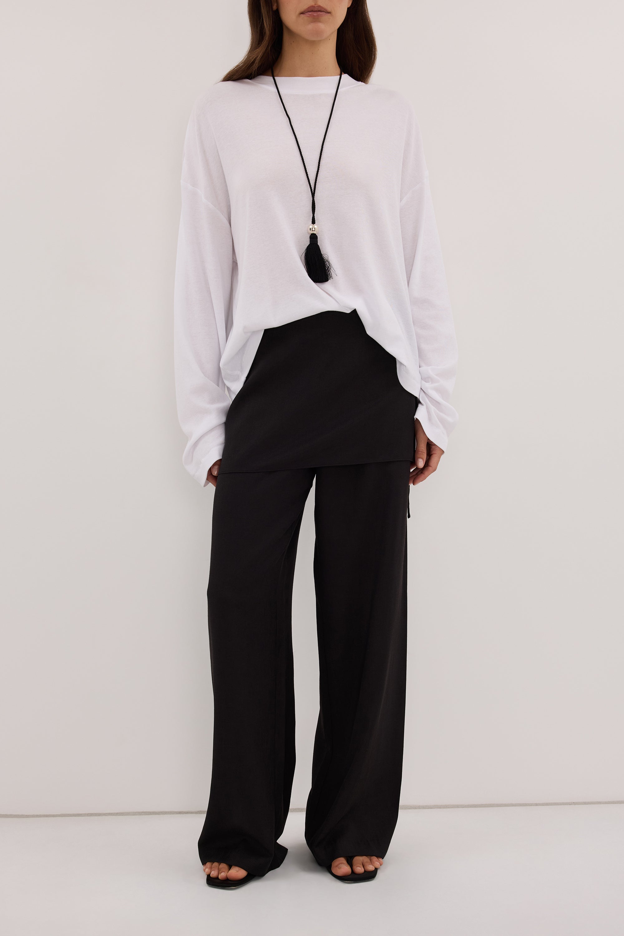 CALIA BLACK BUTTON WRAP PANT
