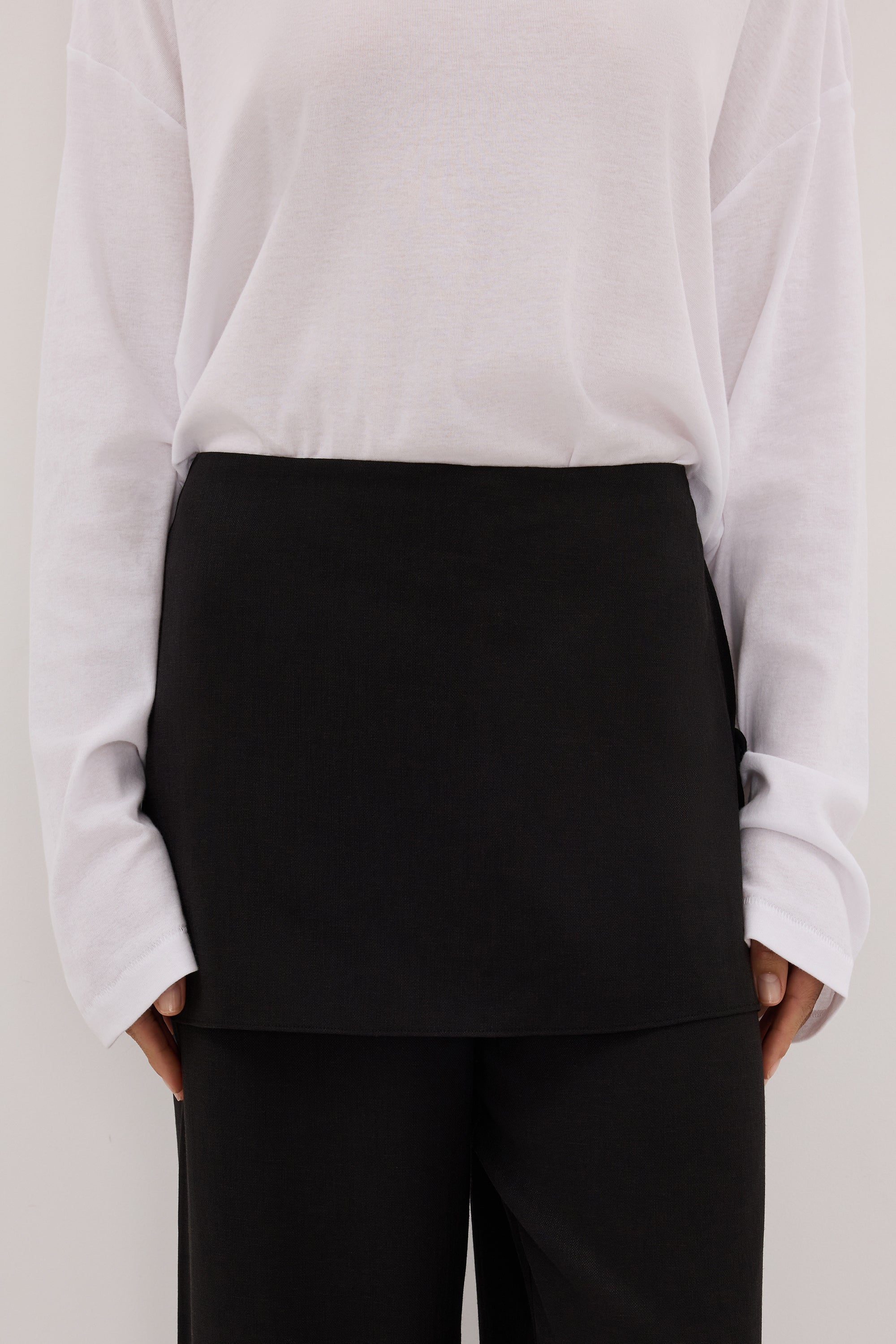 CALIA BLACK BUTTON WRAP PANT