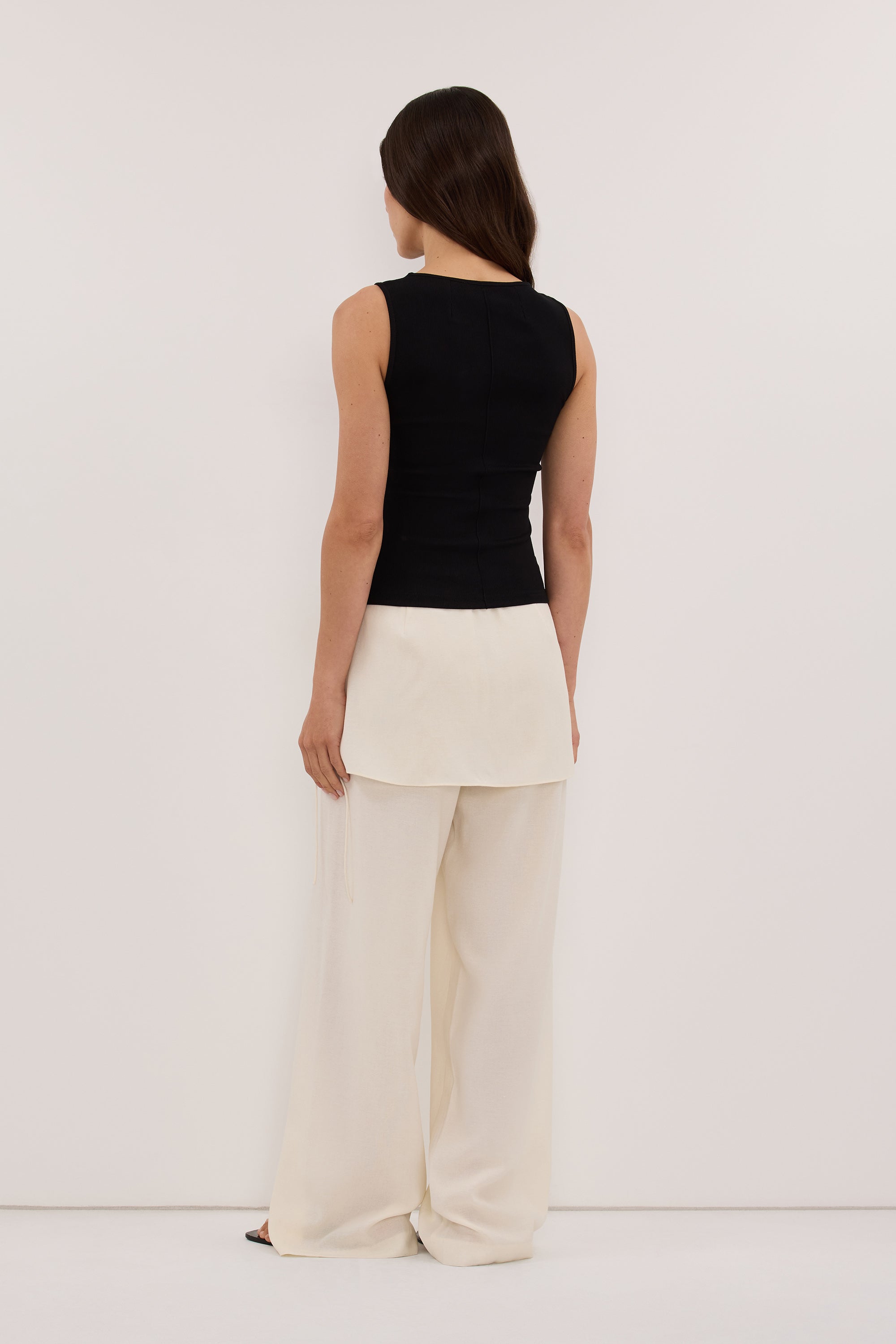 CALIA CREAM BUTTON WRAP PANT