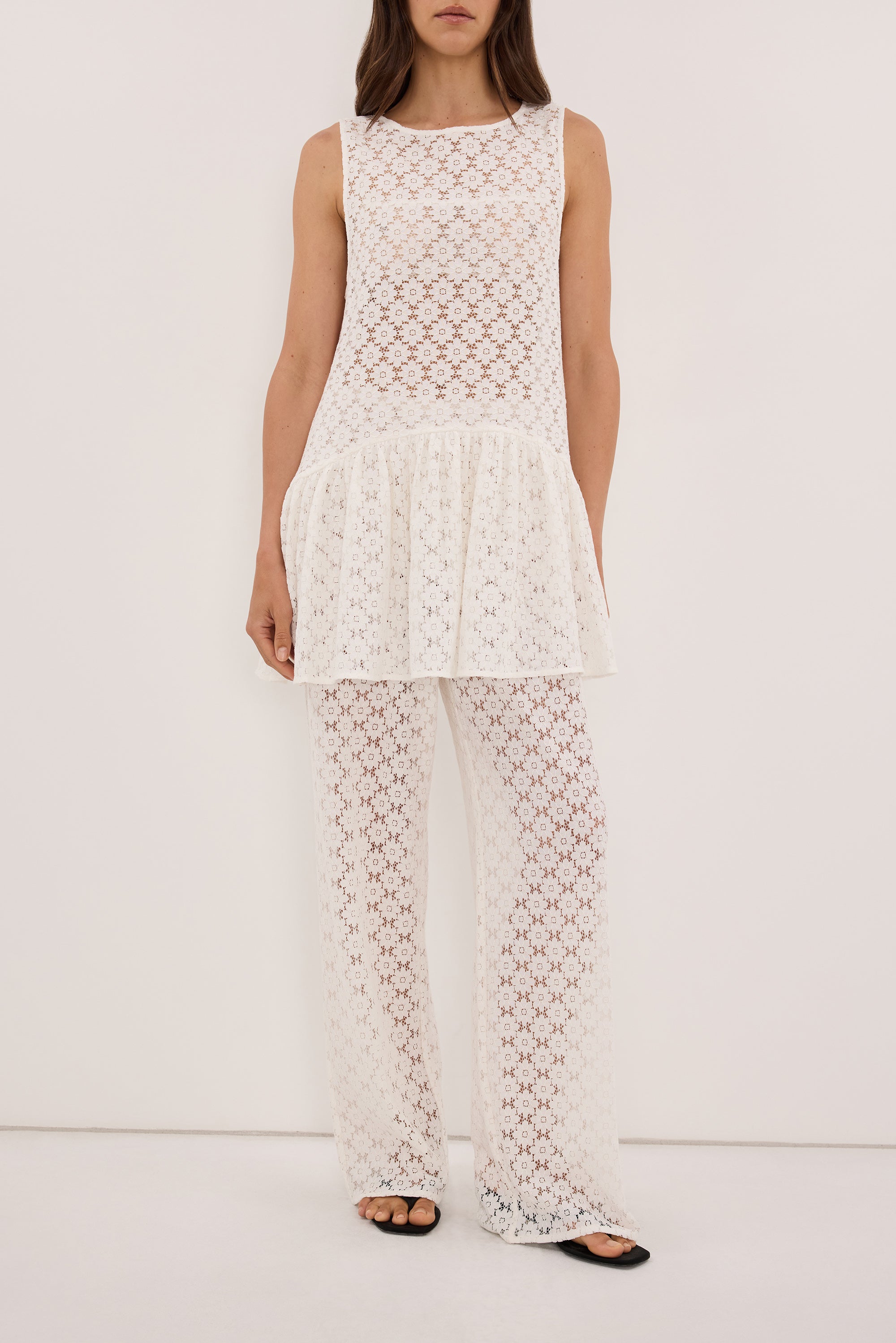 RENATA WHITE LACE PANT